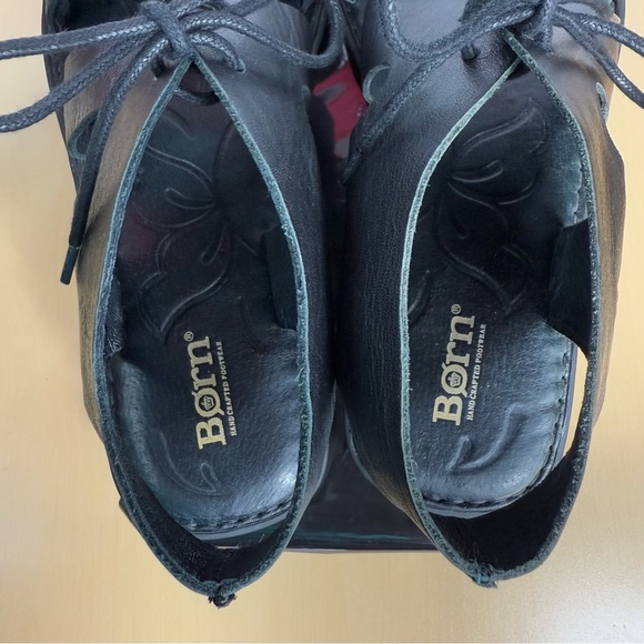 Born Womens Sandal Size 10 Black Leather Flat Ankle Lace Up Gladiator Open Toe - Picture 6 of 8